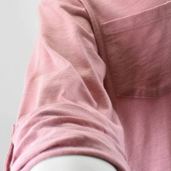 !! Light Pink Button Up Shirt Ribbed Side !! - Picture 6 of 8